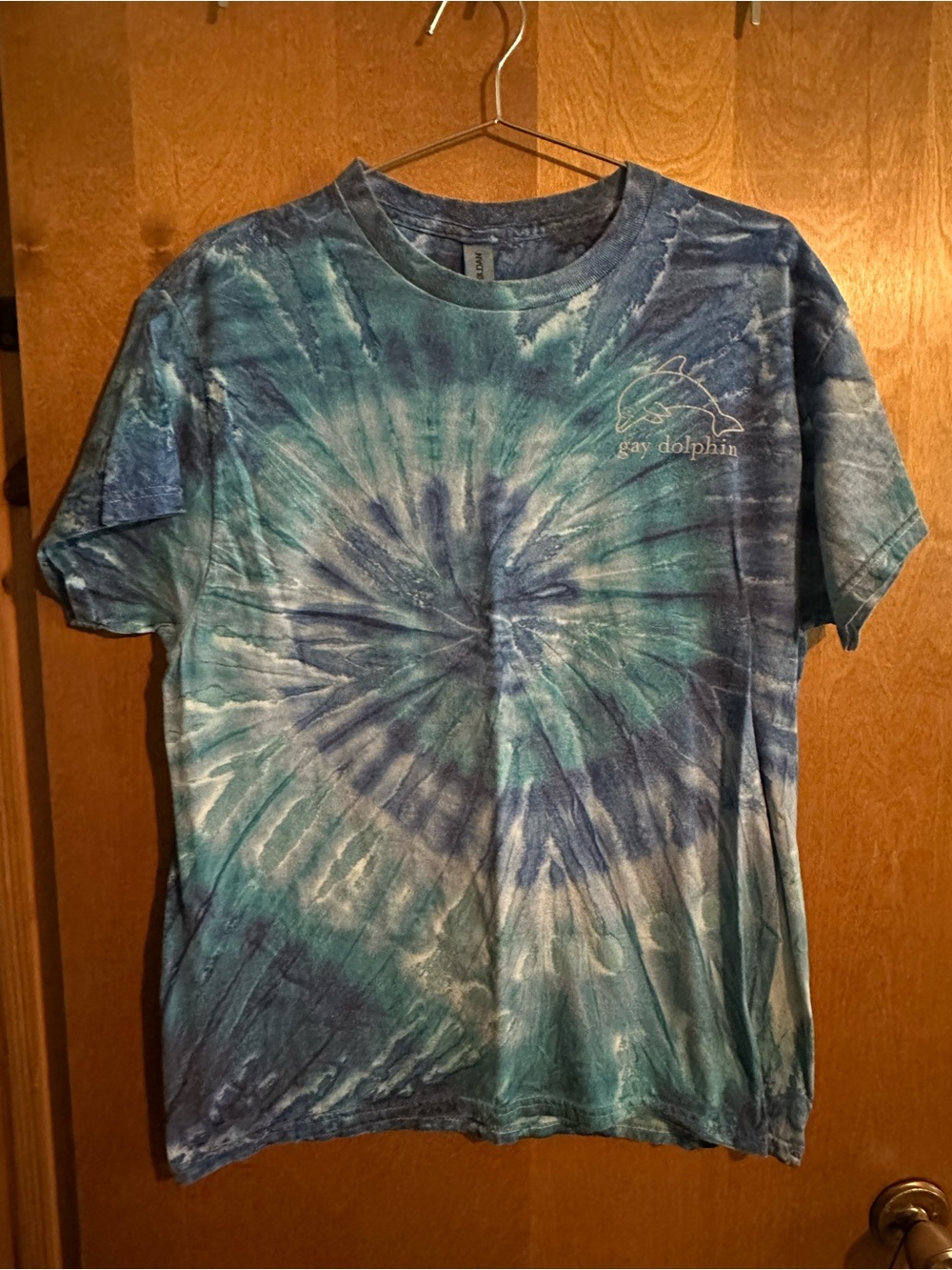 Gay Dolphin Tye-Dye Short Sleeve Tee in Teal and Navy